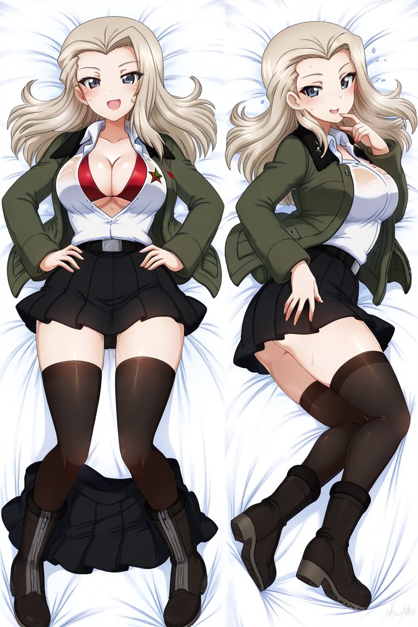 Lying On Her Side, Blush, Skinny Hentai AI Porn