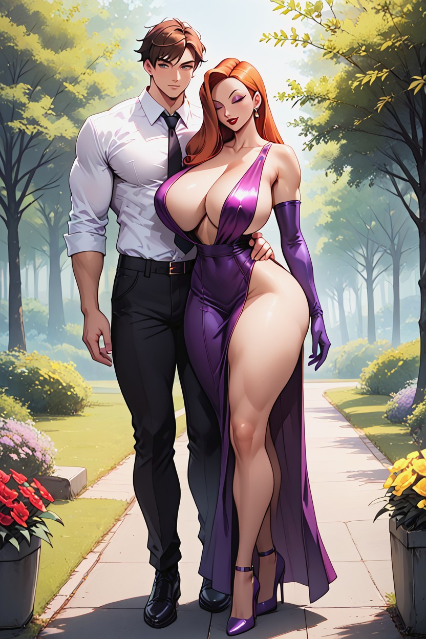 Hig Heels, Tall Man More Than Her, Extremely Large Ass Hentai AI Porn