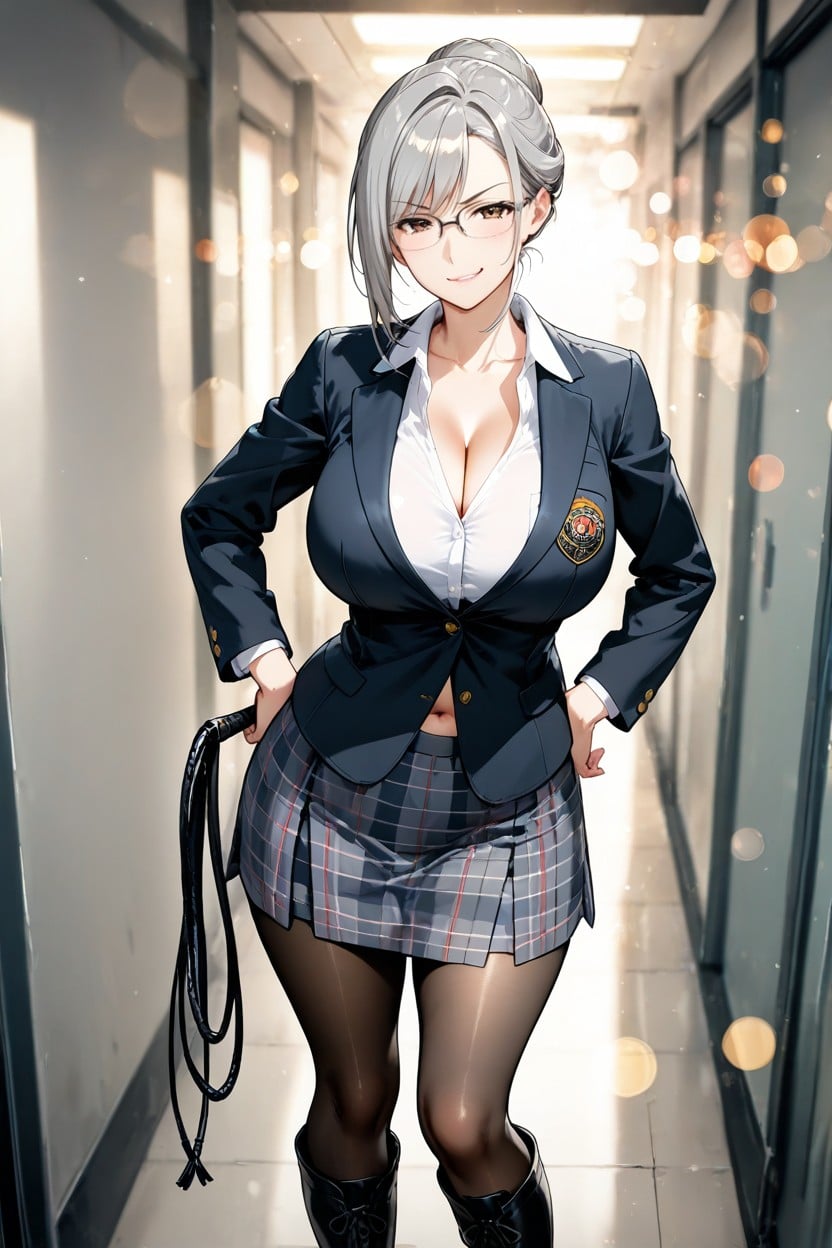 Hands On Hips, Holding Whip, Bokeh Hentai AI Porn
