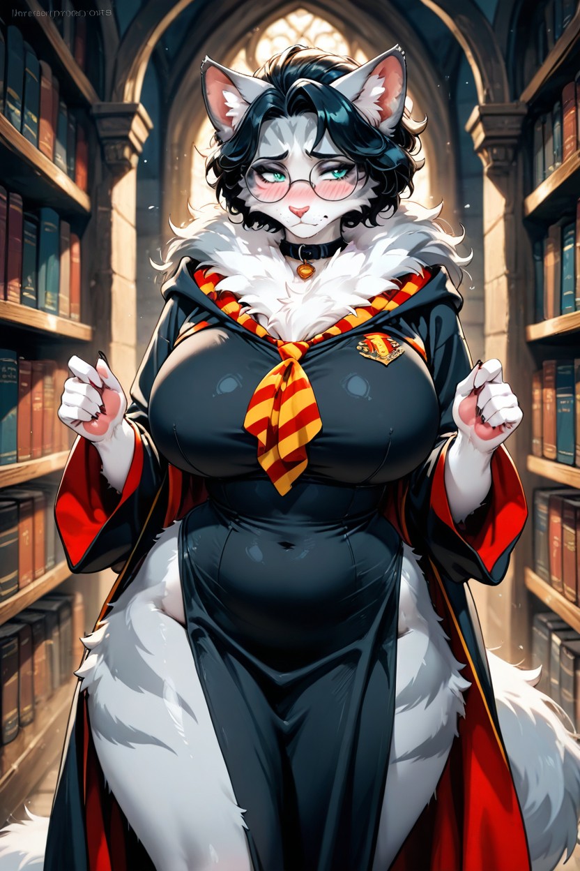 Massive Ass, Wearing Hogwarts Uniform, Thick Fur AI Porn