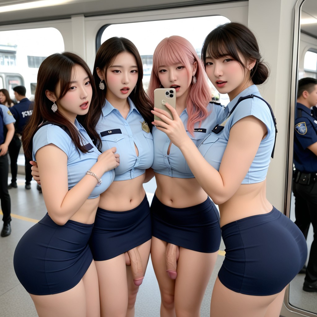 Round Ass, Pink Nipple, Police Uniform Porno IA Asiatique