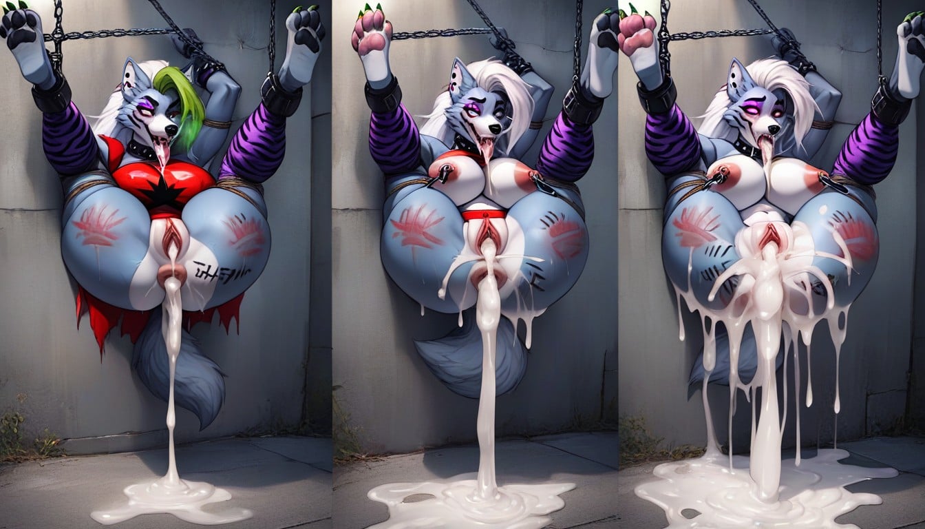 Public Humiliation, Cum Dump, Nipples Are Pulled Up Furry AI Porn