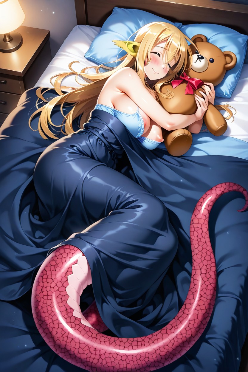 Lying On Black Bed, Black Bed, 25+ Hentai AI Porn