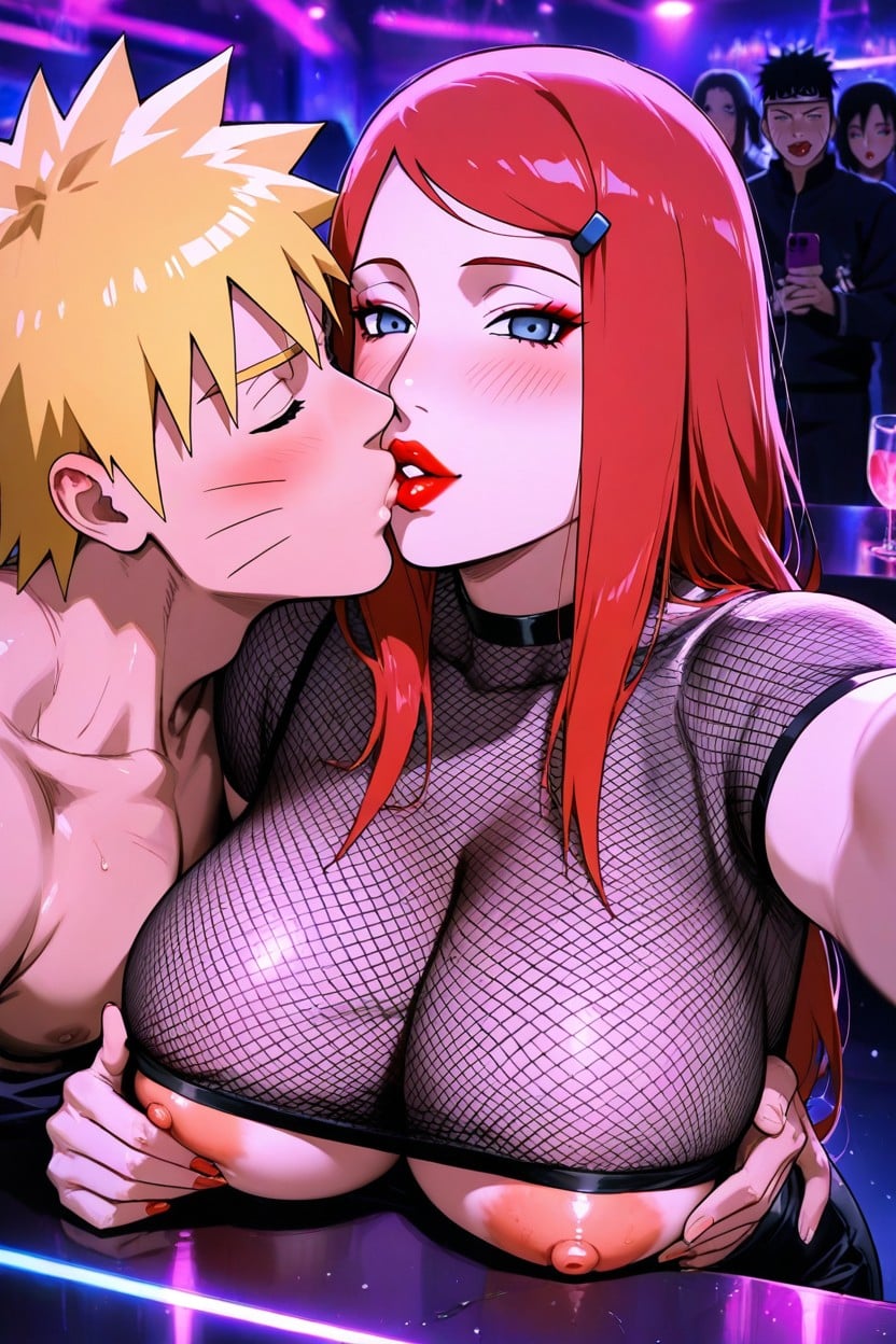 Red Blond And Blue Eyes, Nip_slip, Neon Hentai AI Porn