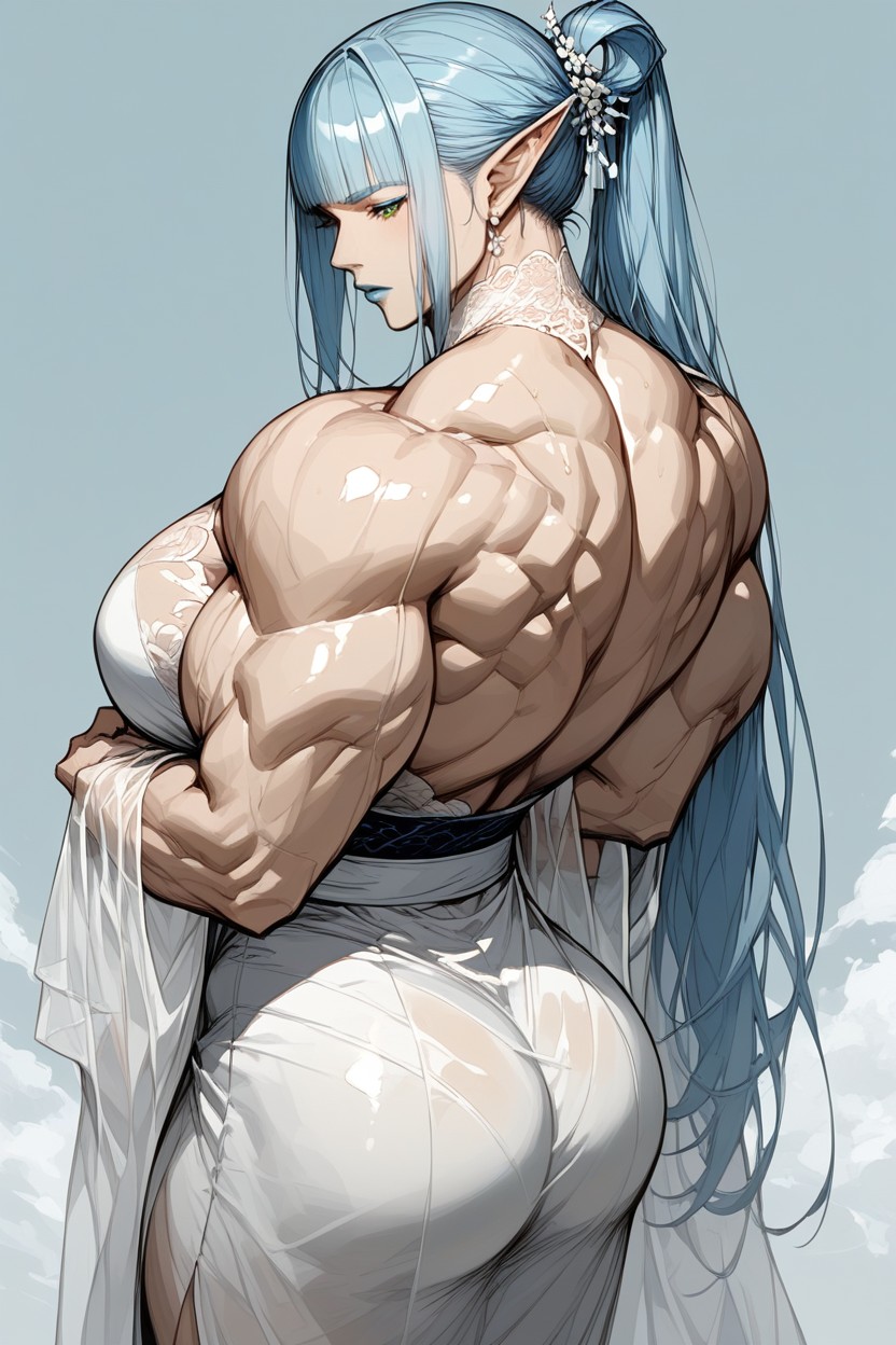 Bangs, Damp Hair, Sharp Biceps MILF AI Porn