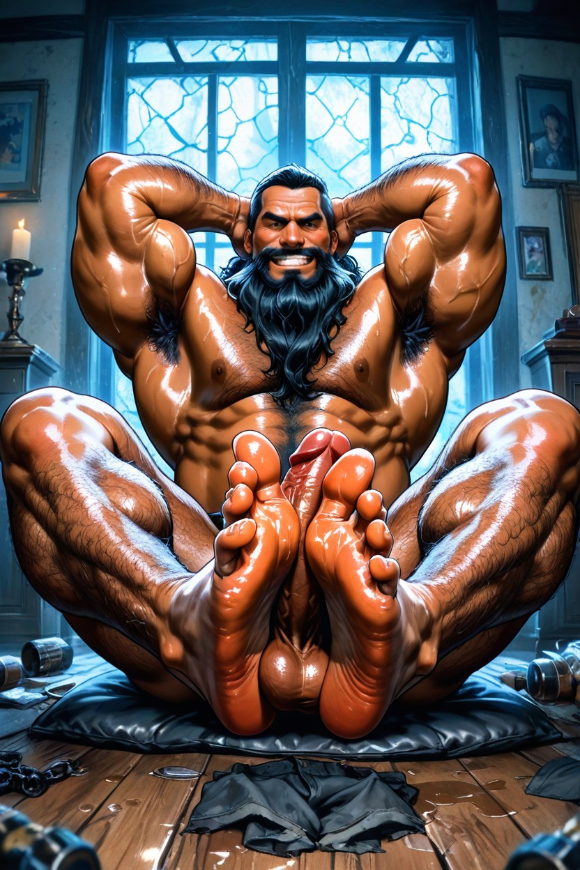 Smirk, Hairy Armpits, Oversized Feet AI Gay Porn