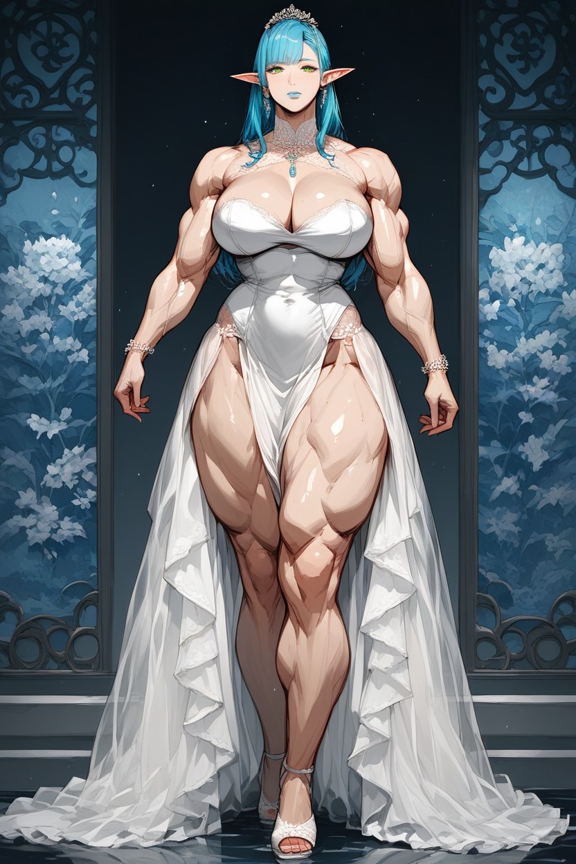 Mansion, Arrogant, White Wedding Dress MILF AI Porn