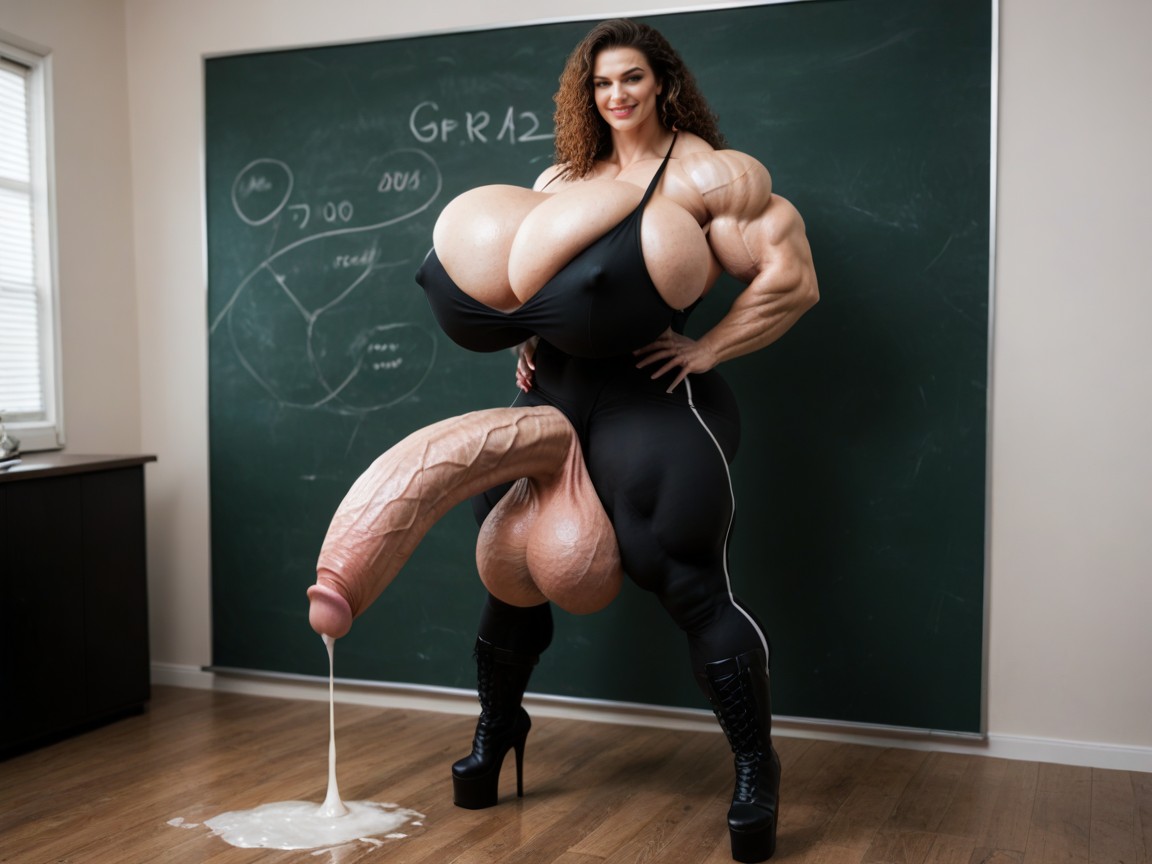 D Render, Hypermuscular, Erect Nipples Shemale AI Porn