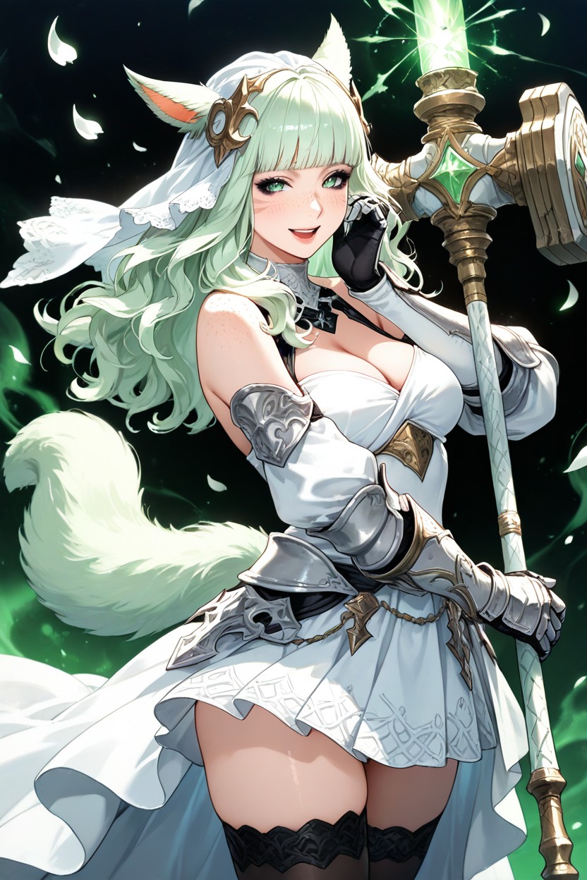 Open Mouth Smile, Long Messy Hair, Black Hentai AI Porn