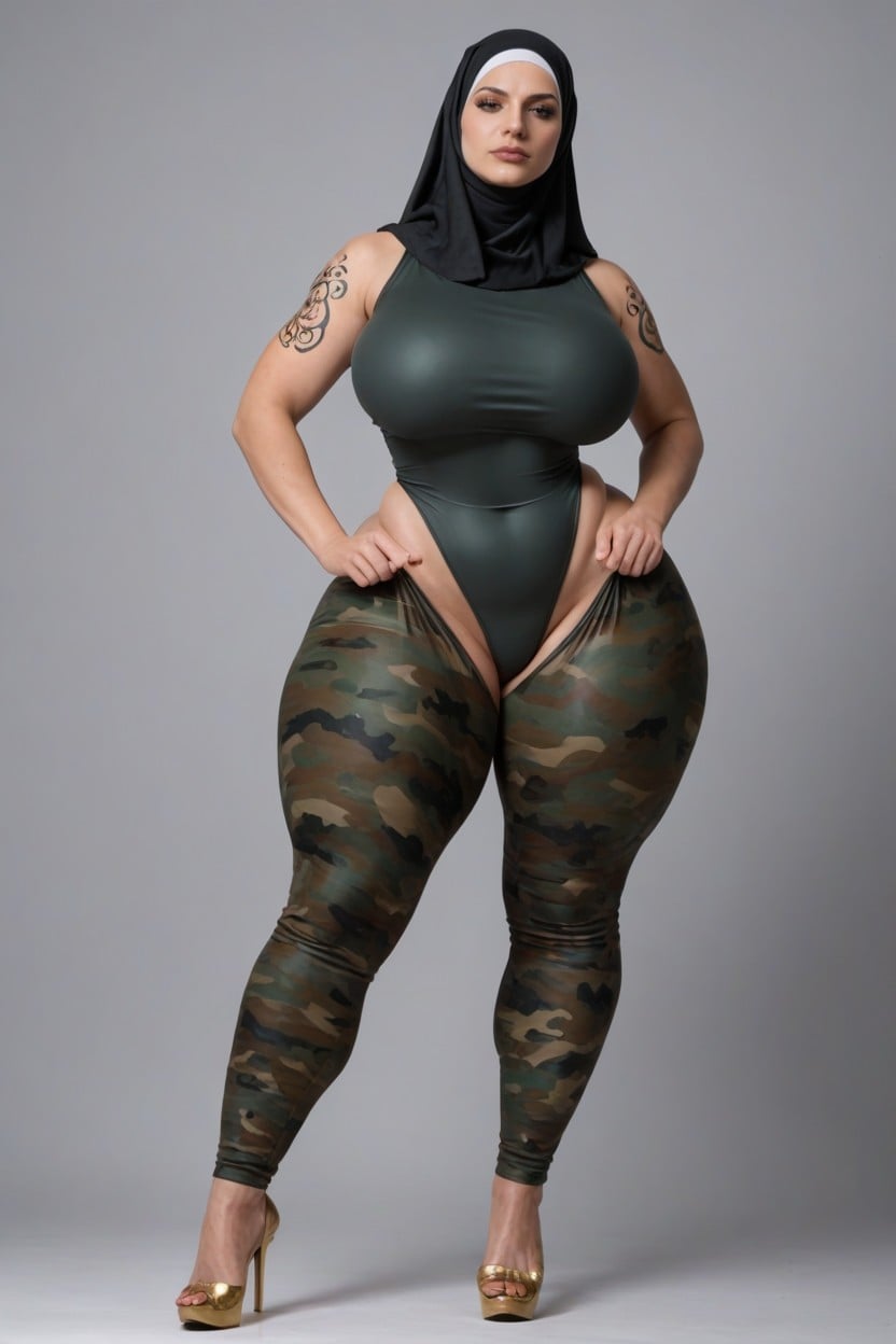 18+, Gigantic Thighs, Form Fitting Clothes AI Porn