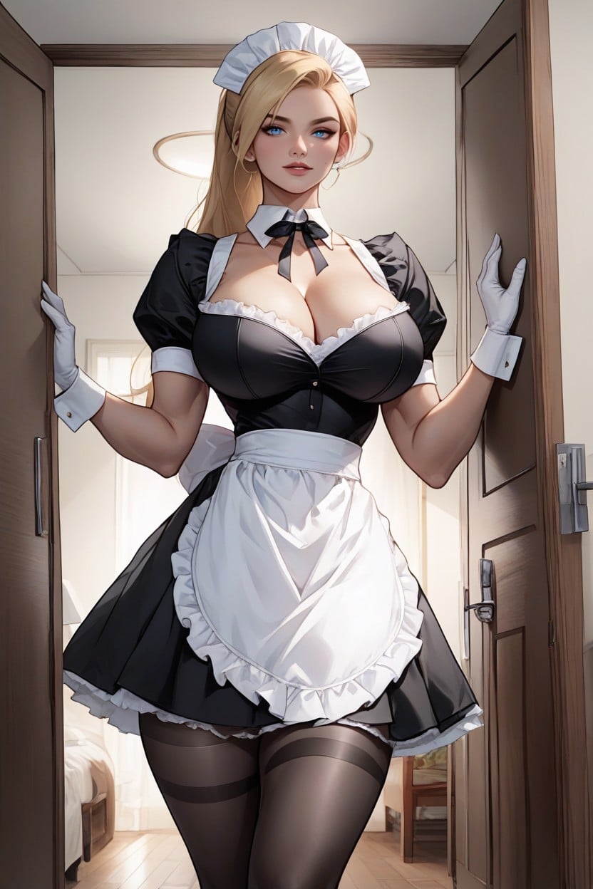 Gigantic Perfect Boobs, Maid Choker, Perfect Body AI Porn
