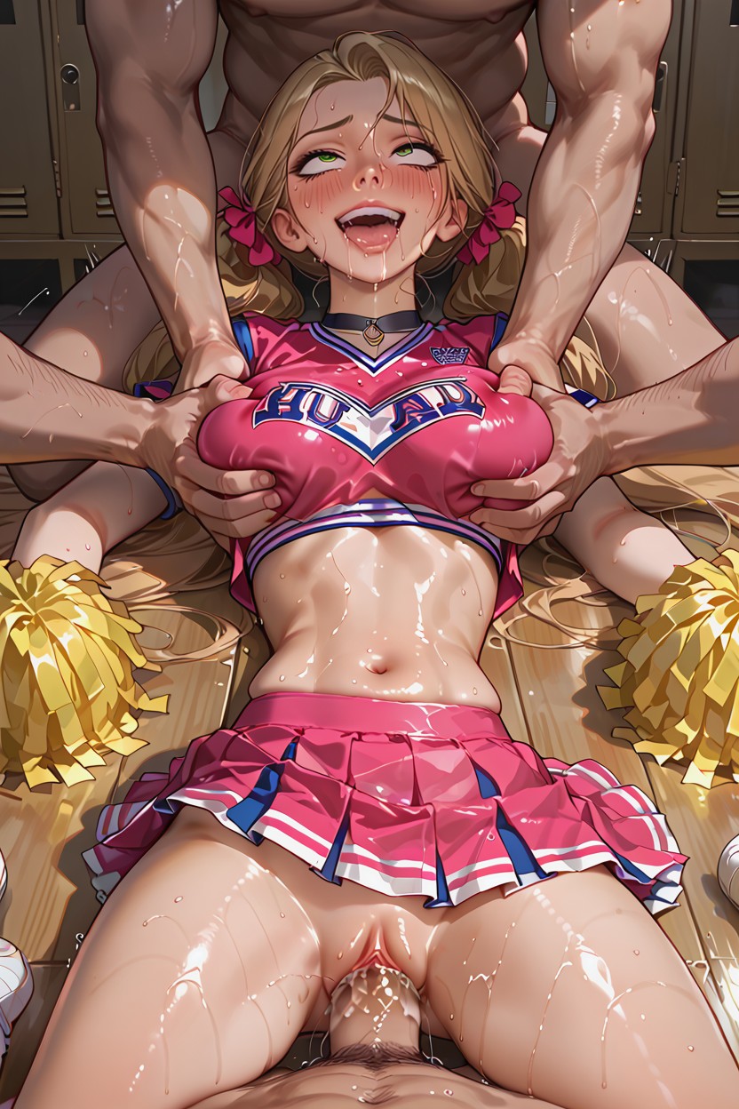 Lying On Floor On Her Belly, Pronebone, Oiled Skin Hentai AI Porn