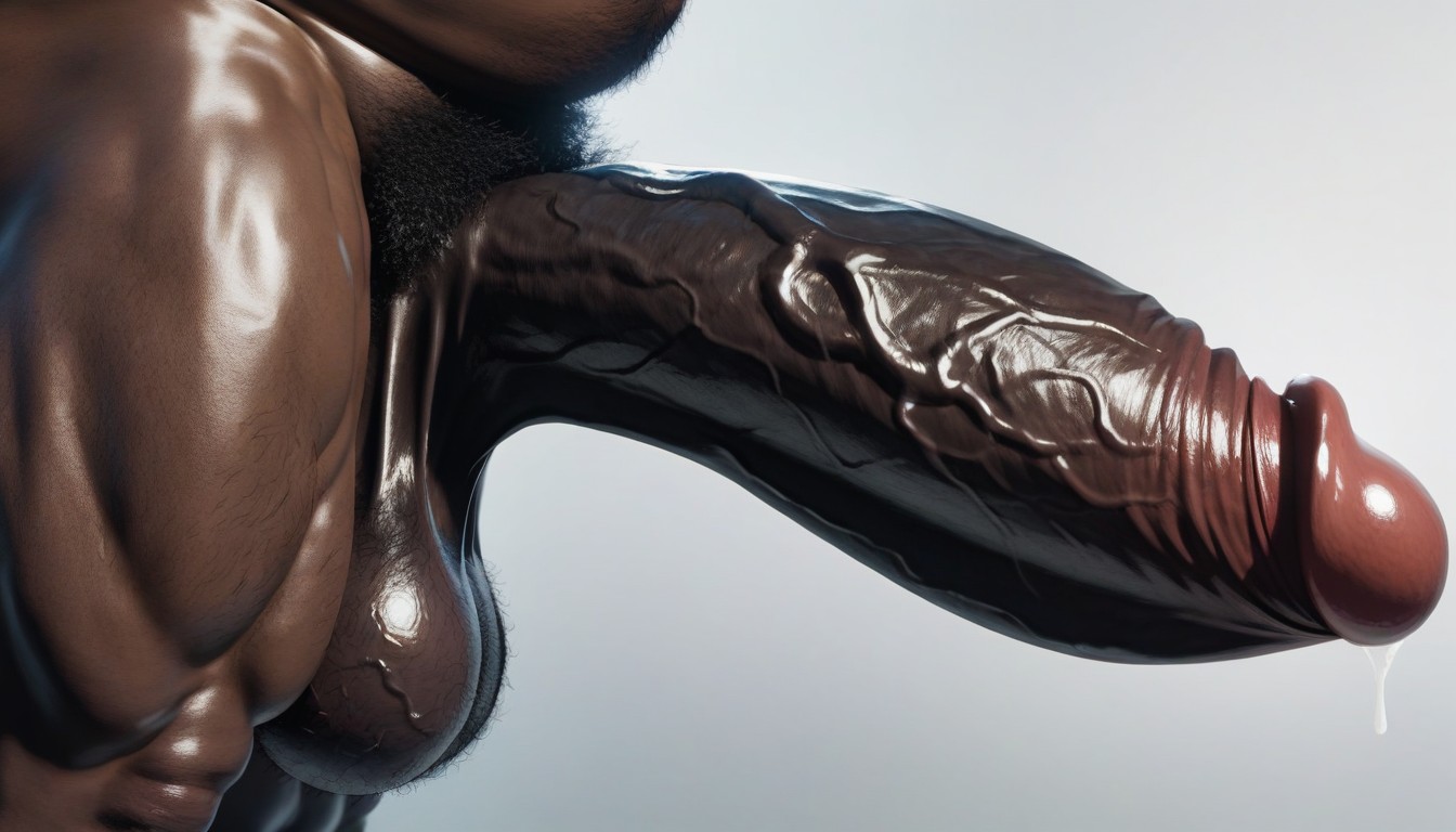 Hairy Step Body, Dark Black Skin, Oily Dark Black Skin AI Gay Porn