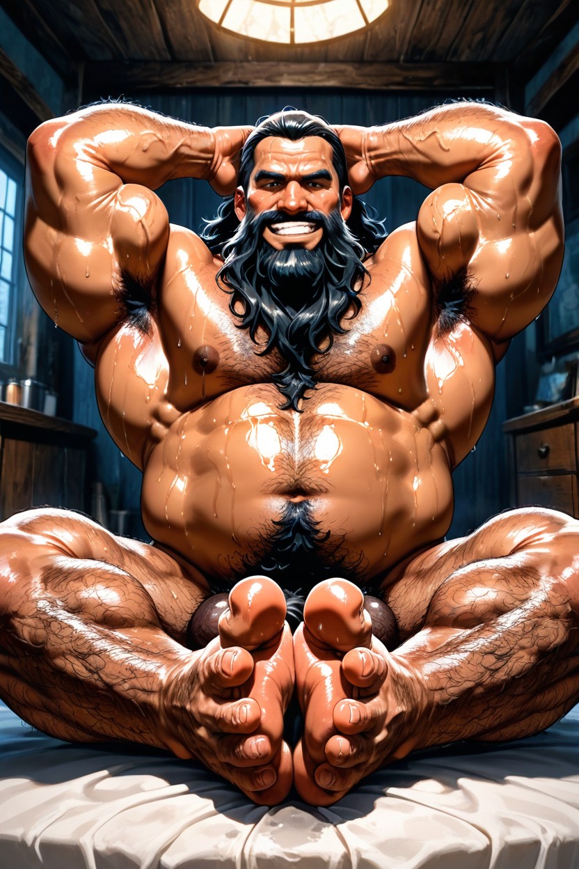 Hard On, Heavy Oversized Balls, Huge Feet AI Gay Porn