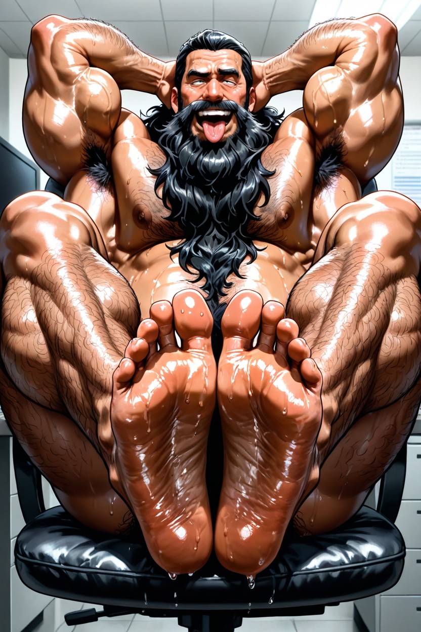 Massive Hairy Legs, Extreme Hairy Body, Sweaty AI Gay Porn
