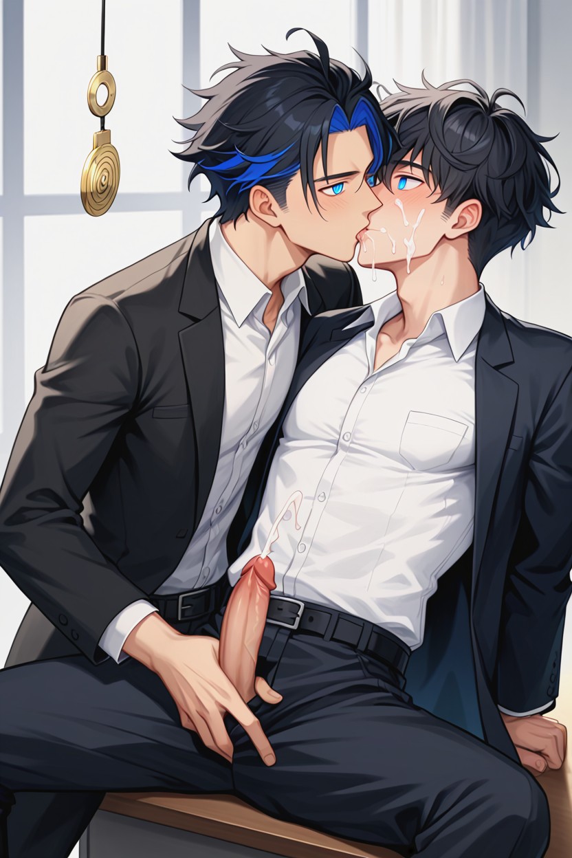 Blue Eyes, Sung Jin Woo, Cumshot AI Gay Porn