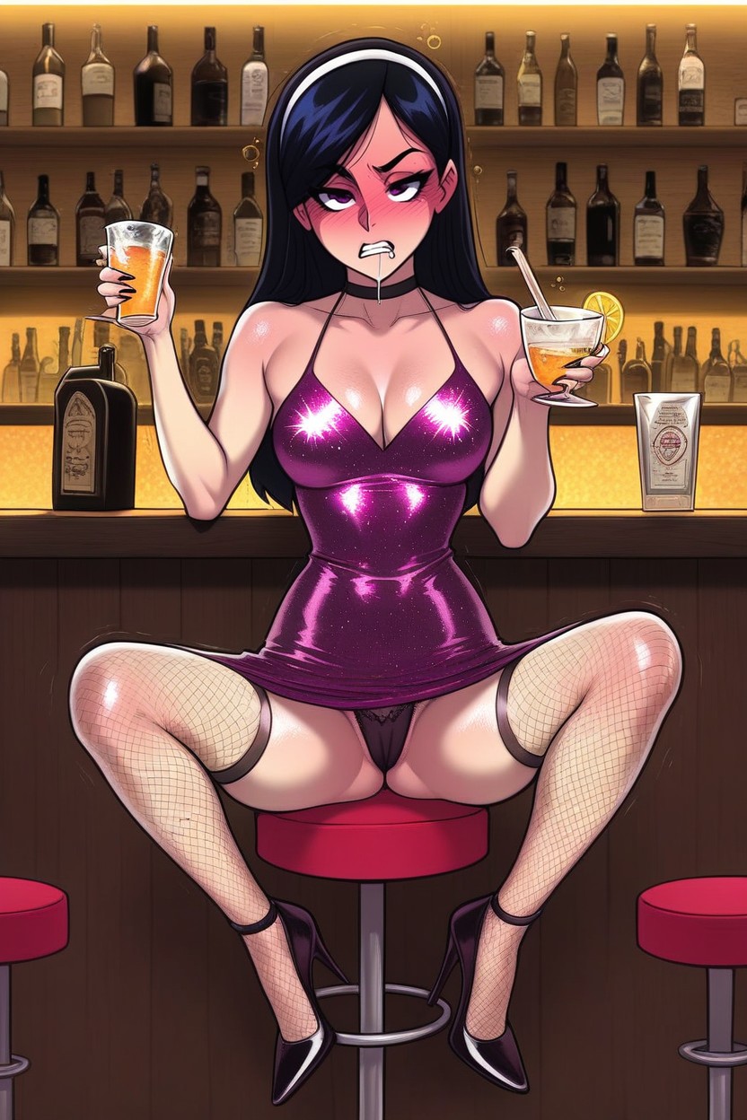 Fishnet Stockings, Melkor Mancin Art Style, Slutty High Heels Hentai AI Porn