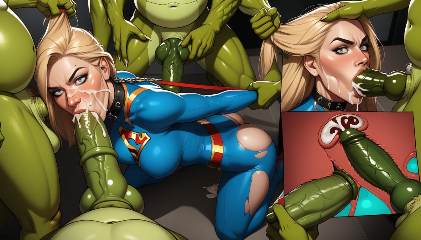 Gang Gremlin Monster, Cum On Belly, Gremlin Fucking Her Pussy AI Porn