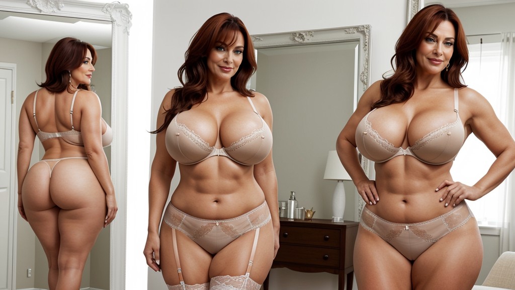 Massive Breast, Second Woman With Large Ass, Living Room With Scarlet Walls AI Porn