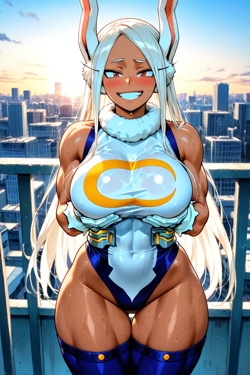 Sexy Mirko, Cheerful, Arms Together Hentai AI Porn