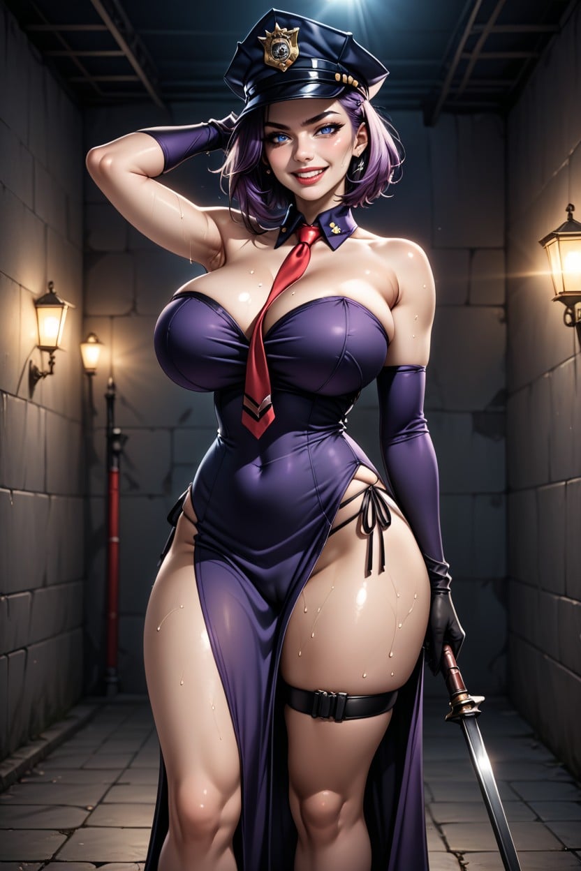 Soft Shadow Lighting, Elbow Gloves, Side Slit AI Porn