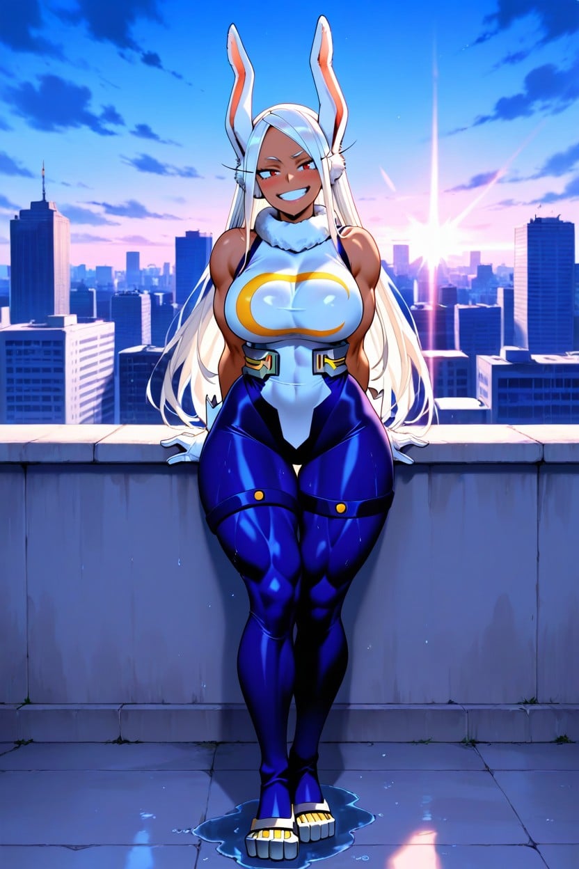 Arms Behind Back, Sexy Mirko, Extremely Long Legs Hentai AI Porn