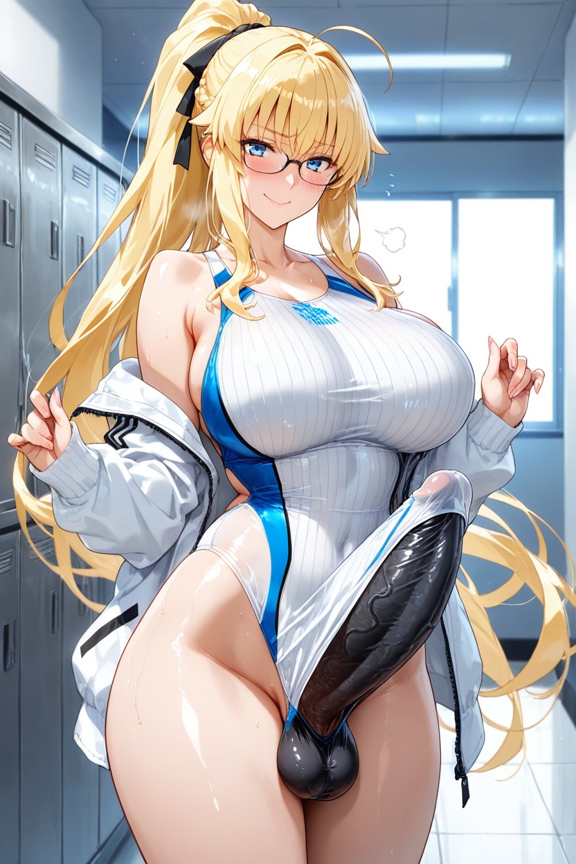 Wearing Glasses, Playful, Ponytail Hentai AI Porn