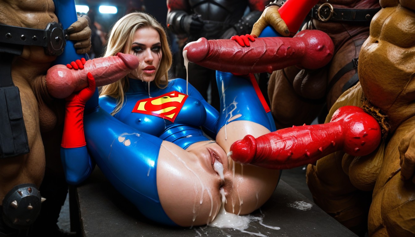 Uhd, Blue Latex Catsuit, Breasts Covered In Cum AI Porn