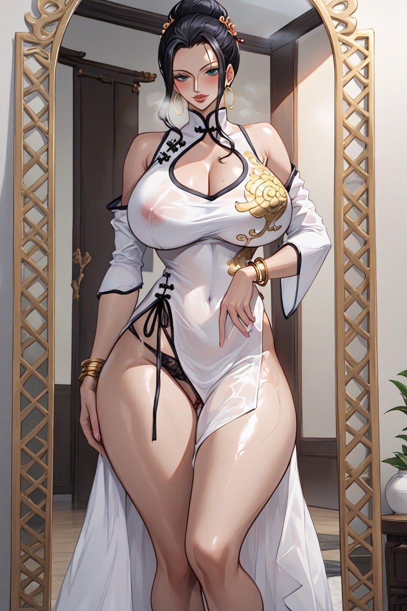 Golden Bracelets, Waist, Shaved Pussy Hentai AI Porn