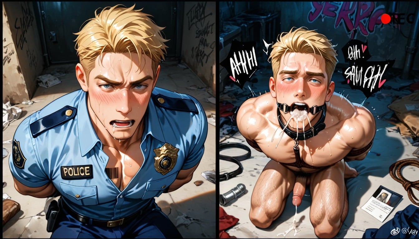 Flaccid Penis, Spit On Face, Bound Wrists AI Gay Porn