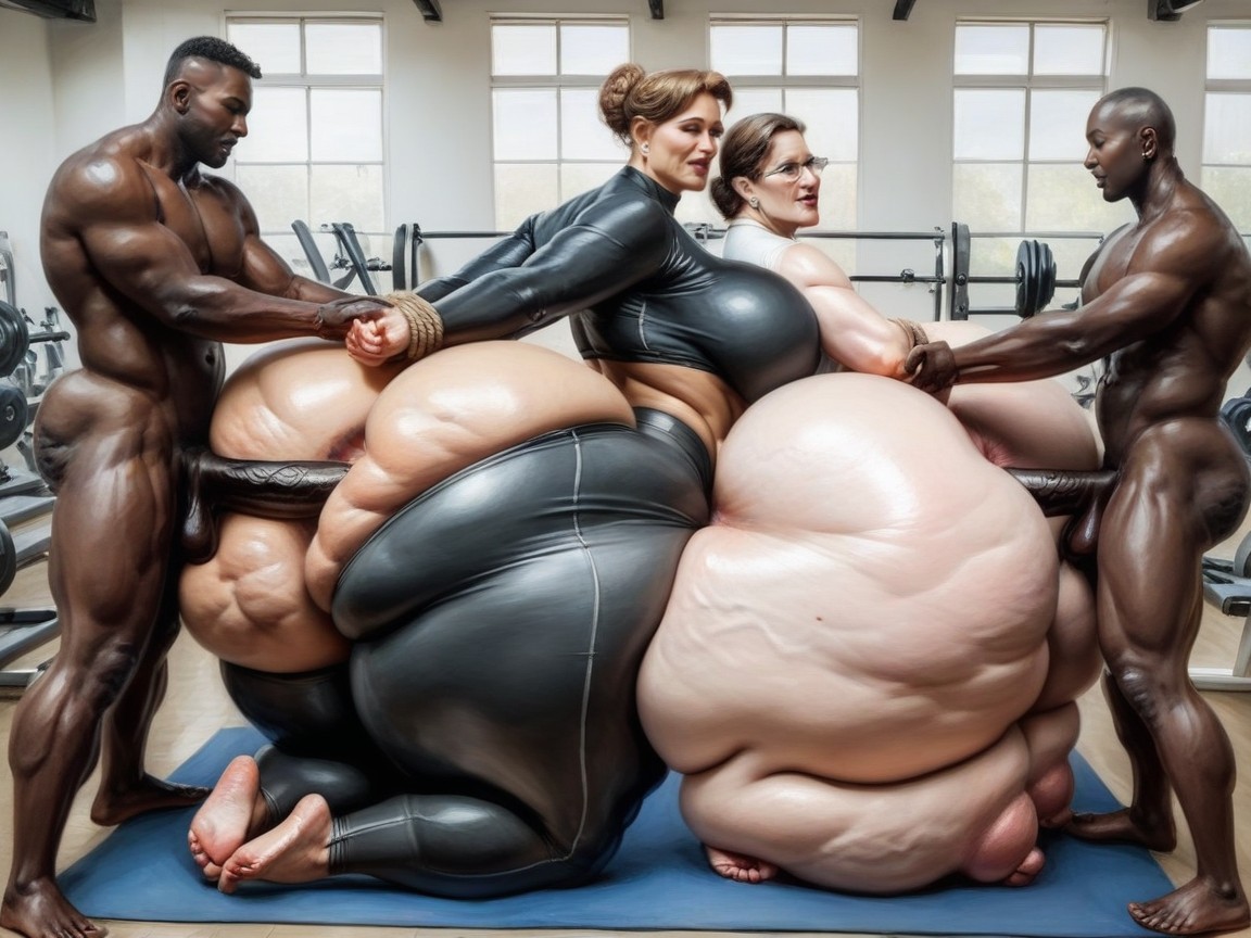 Oiled Ass, Huge Black Cock, Gym AI Porn