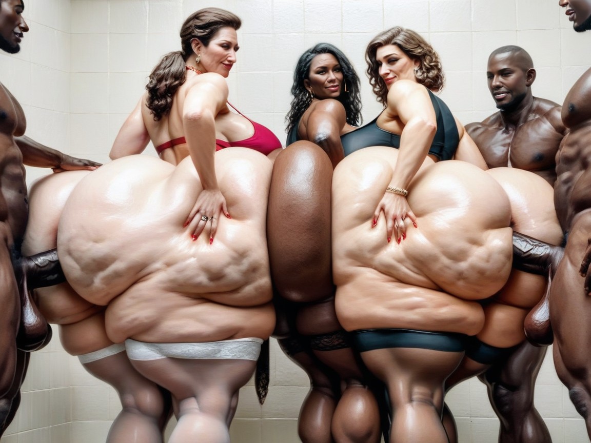 Interracial, Hand On Butt, Mega Ass AI Porn