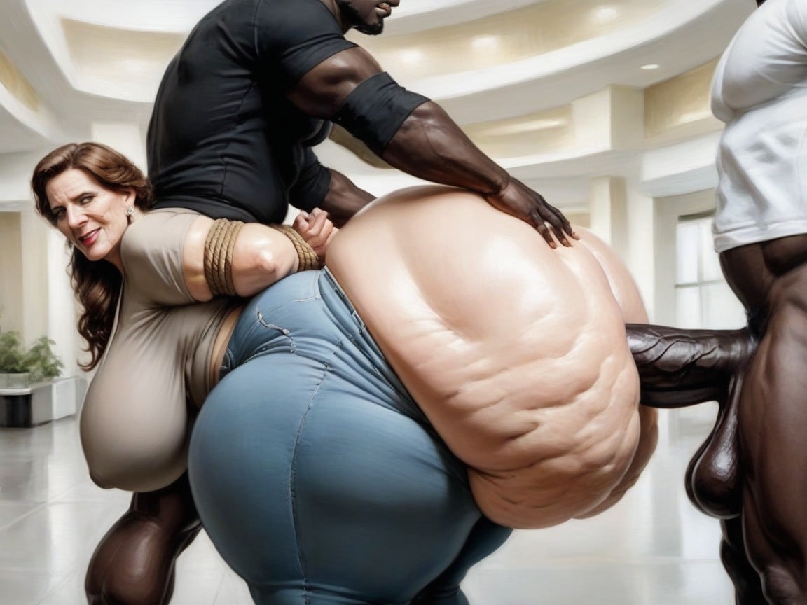 Arched Back, Big Wide Hips, Interracial AI Porn