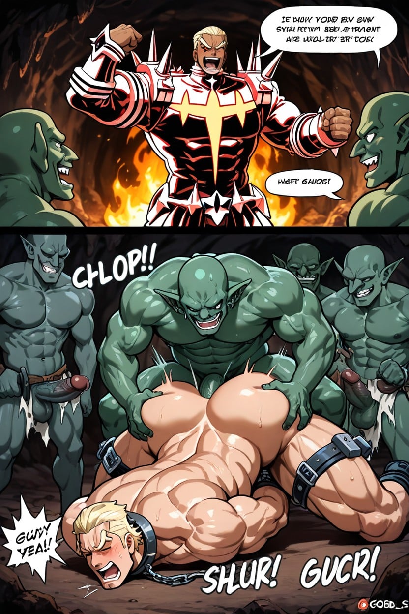 Speech Bubbles, Gay Sex, Surrounded AI Gay Porn
