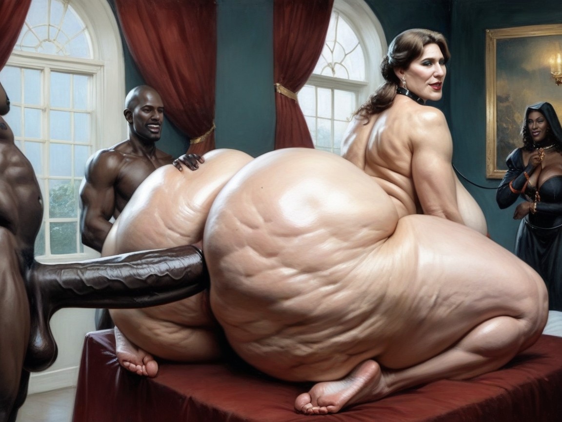 Harem, Dark Skinned Man, Massive Ass AI Porn