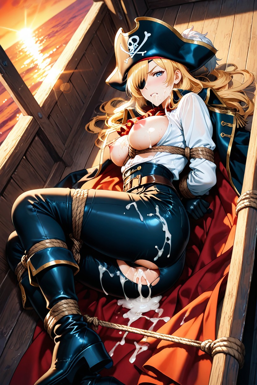 Soft Lighting, Elbow Length Gloves, Cum On Mouth Hentai AI Porn