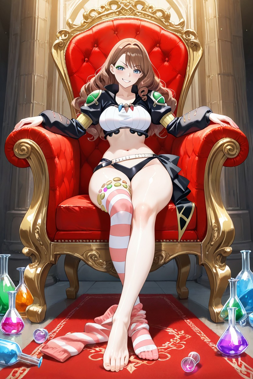 Legs Extended Forward, Alchemist Laboratory, Milim Nava Cosplay Hentai AI Porn