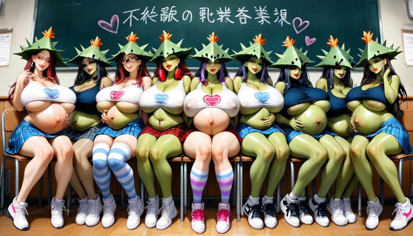 Sneakers, Colossal Breast Implants, Navel Piercing Hentai AI Porn