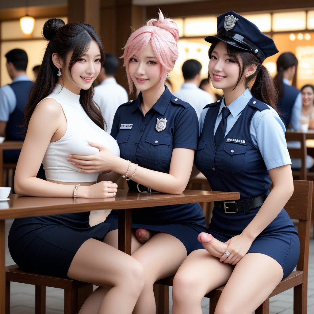 Pink Hair, Mutual Breast Sucking, Beautiful Detailed Eyes Asian AI Porn