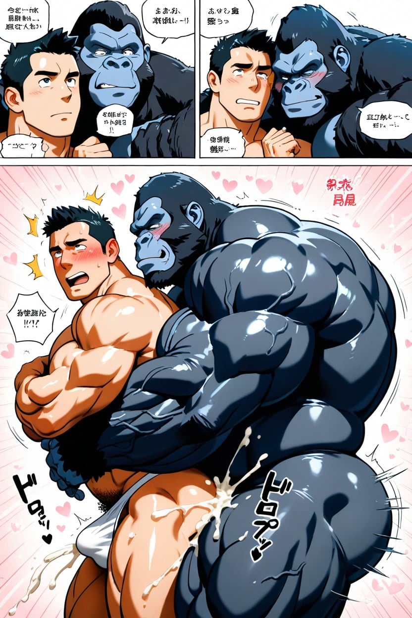 Intense Blushing, 2 People, Naked AI Gay Porn