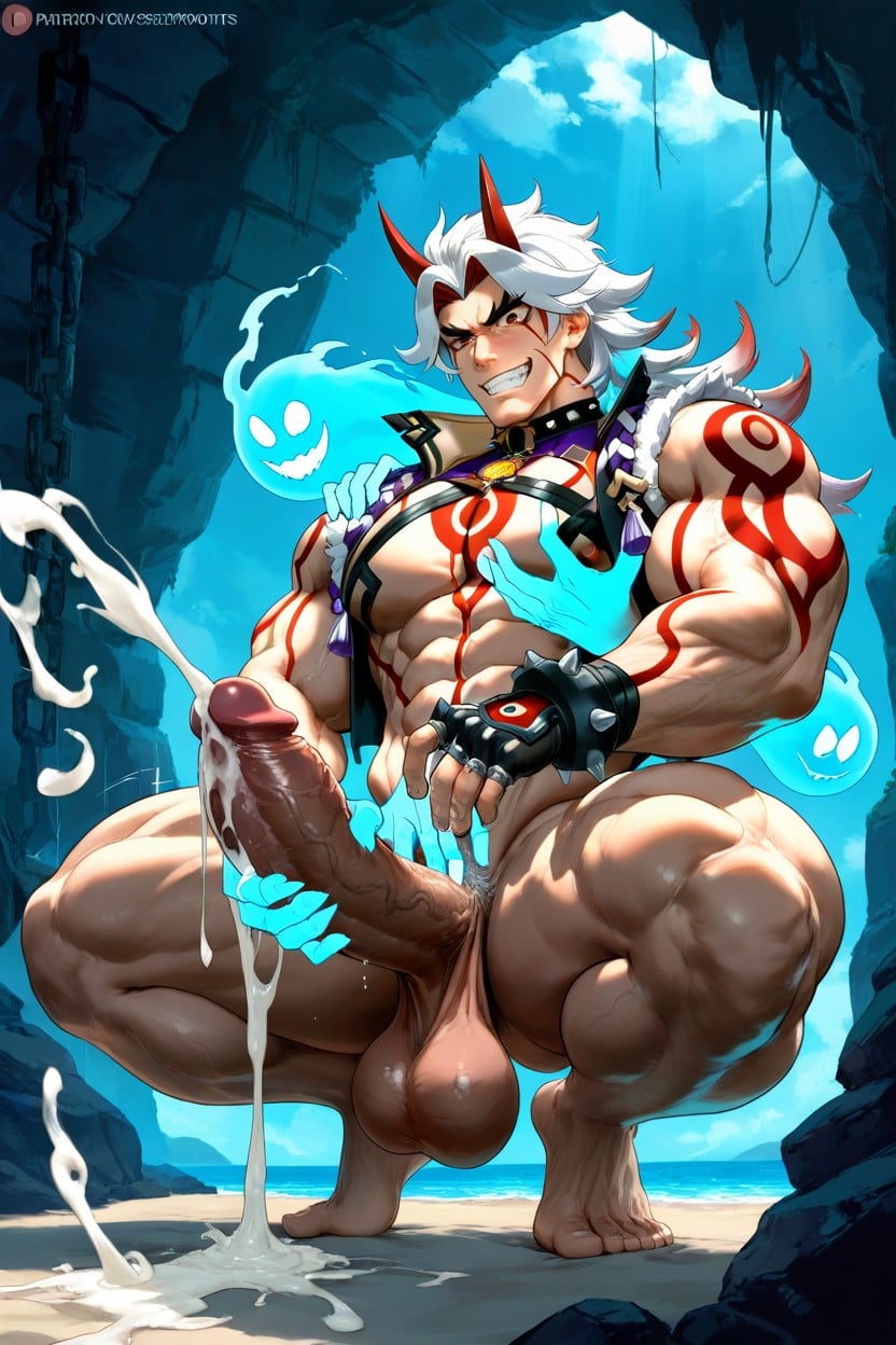 Groping, Helping Masturbate, Beach AI Gay Porn