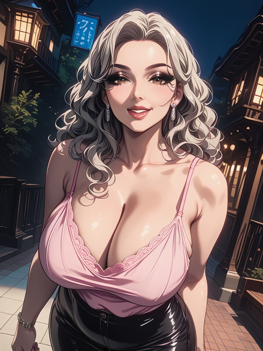 Boardwalk, Against Wall, Standing MILF AI Porn