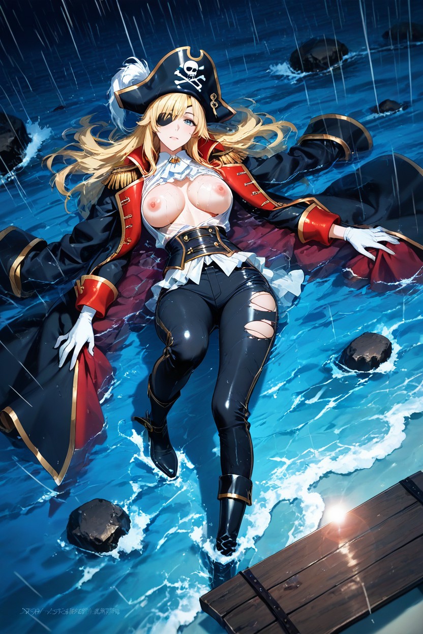 Cloth Pants, Both Hands Holding On A Wooden Plank, Skinny Hentai AI Porn