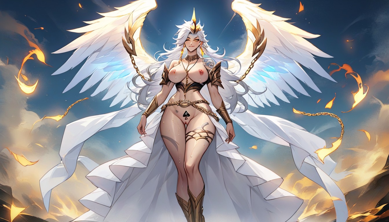 White Hair, 25+, Waist Chain Hentai AI Porn