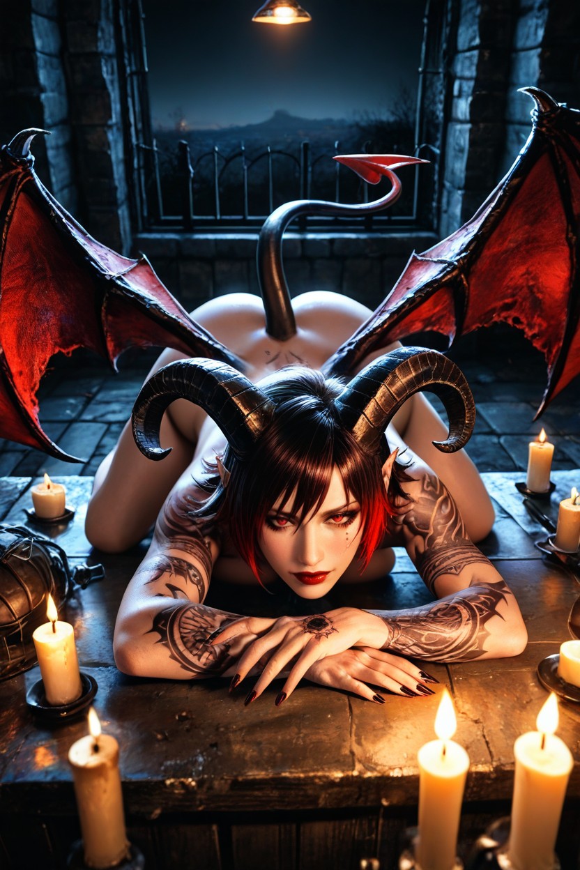 Doggystyle Position, Succubus, Waist Shot AI Porn