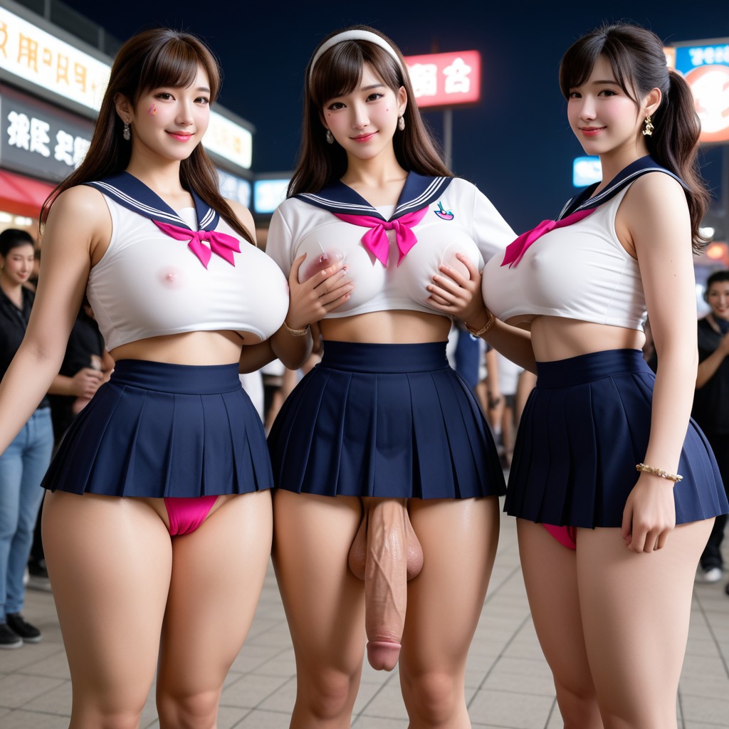 Five Fingers, Sweaty, Looking At Viewer Asian AI Porn