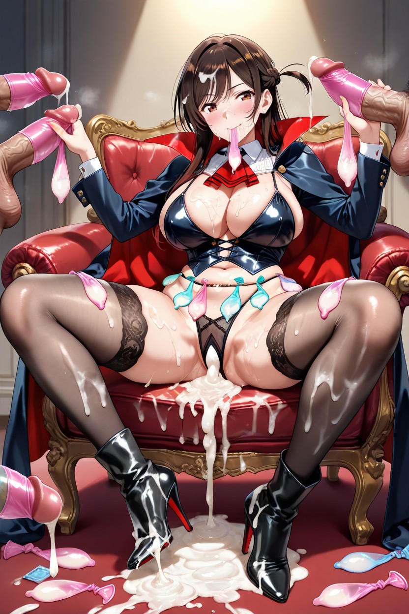 Condom, Mental Break, Semen Soaked High Heels Hentai AI Porn