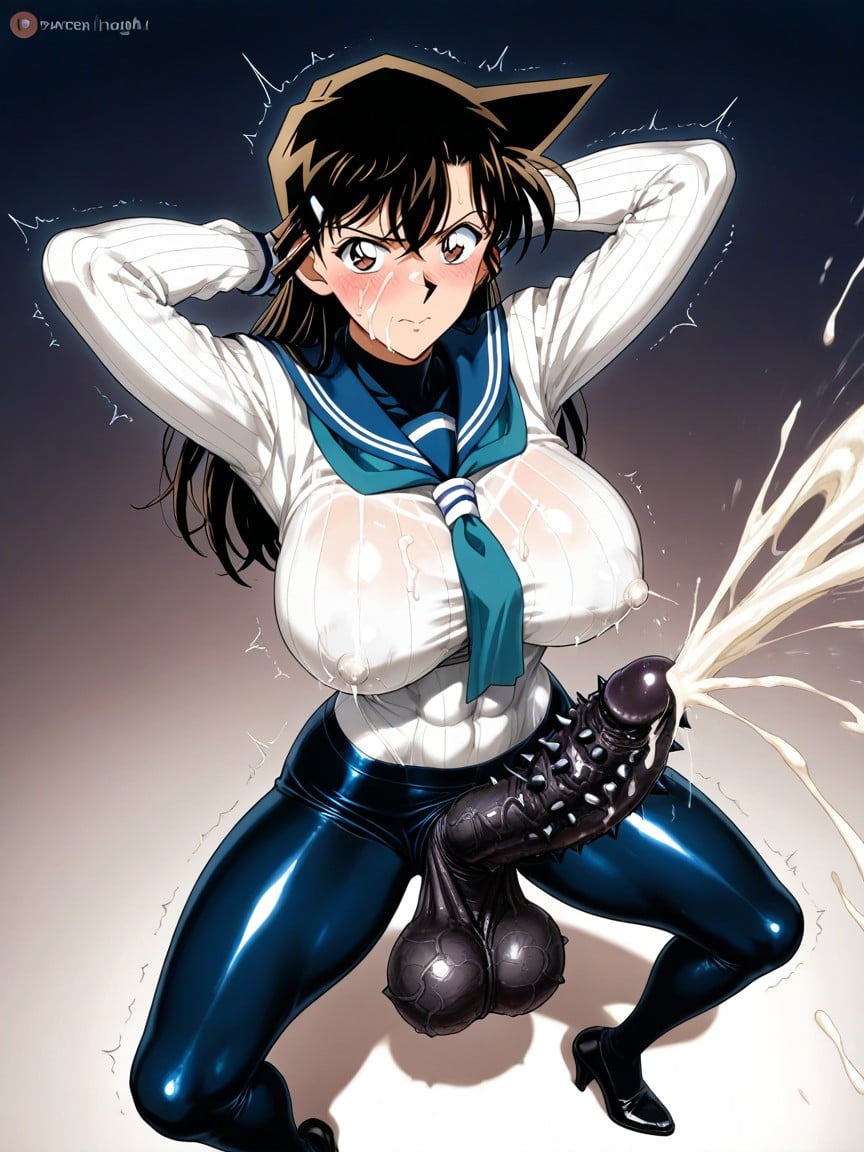Veiny Testicles, Bowlegged Pose, Black Testicles Hentai AI Porn
