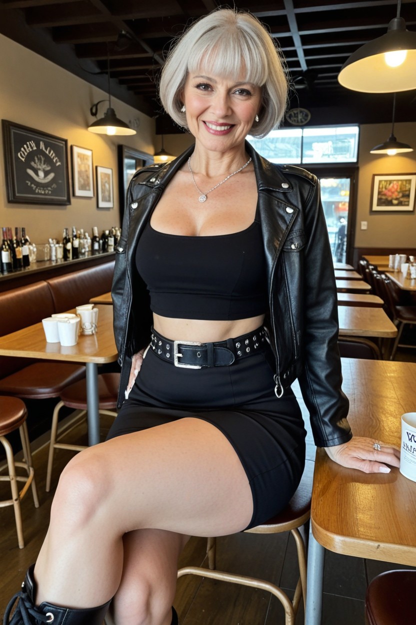Blushing, Smiling, Tomboy Pixie Hair AI Porn