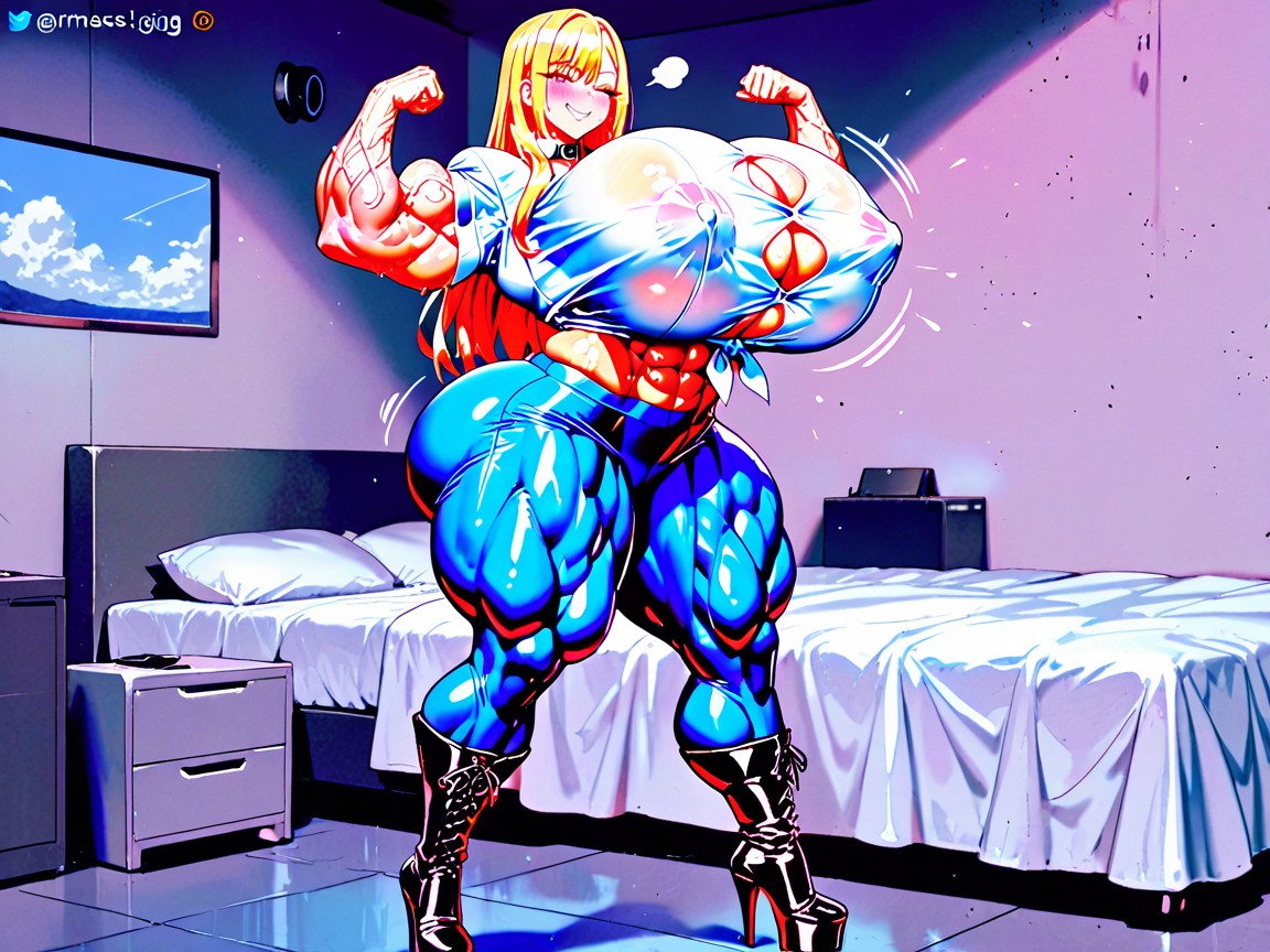 Massive Thick Hips, Muscular Arms, Enourmously Huge Ass AI Porn